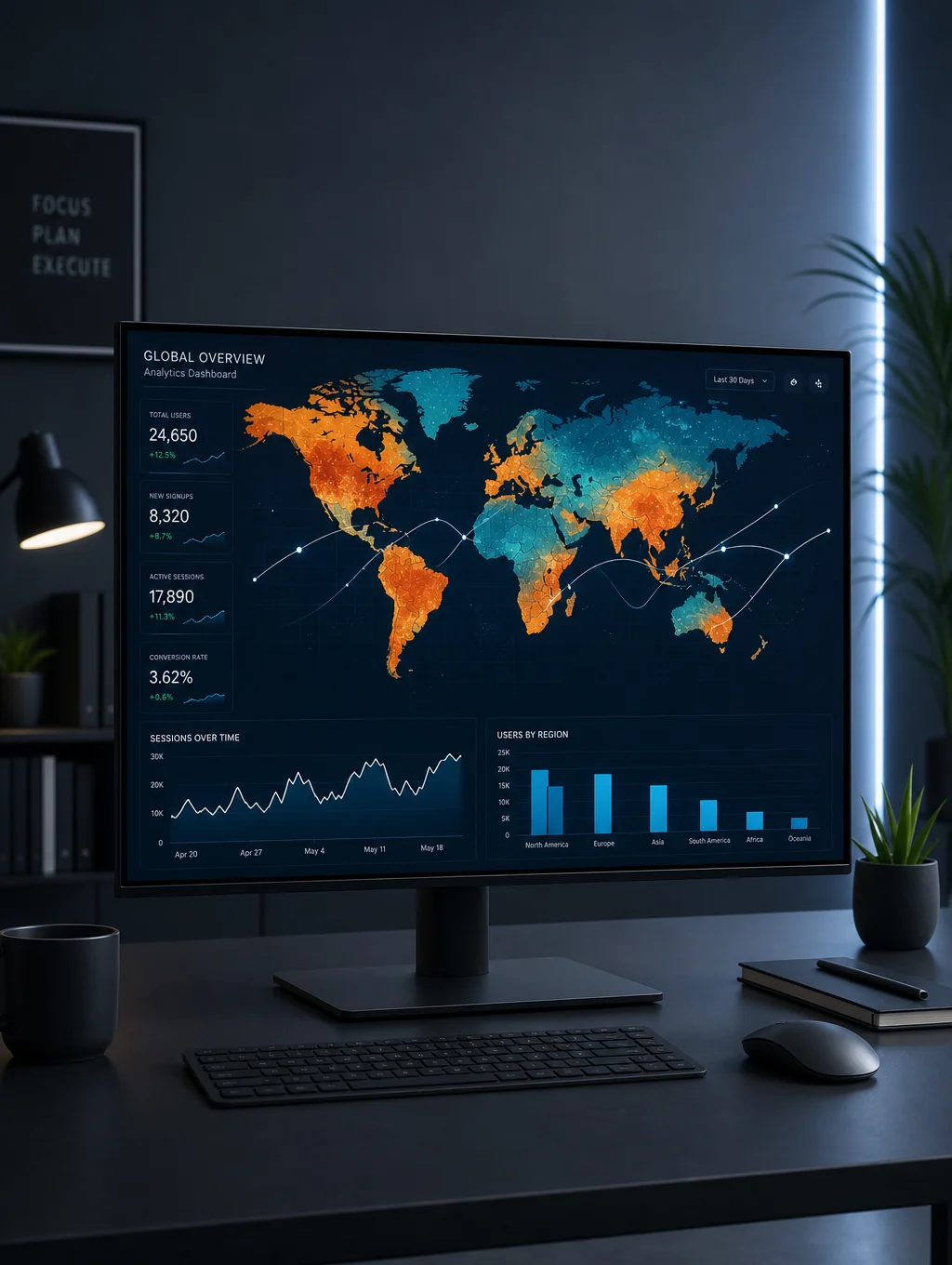 Advanced AI-powered cybersecurity dashboard monitoring network threats
